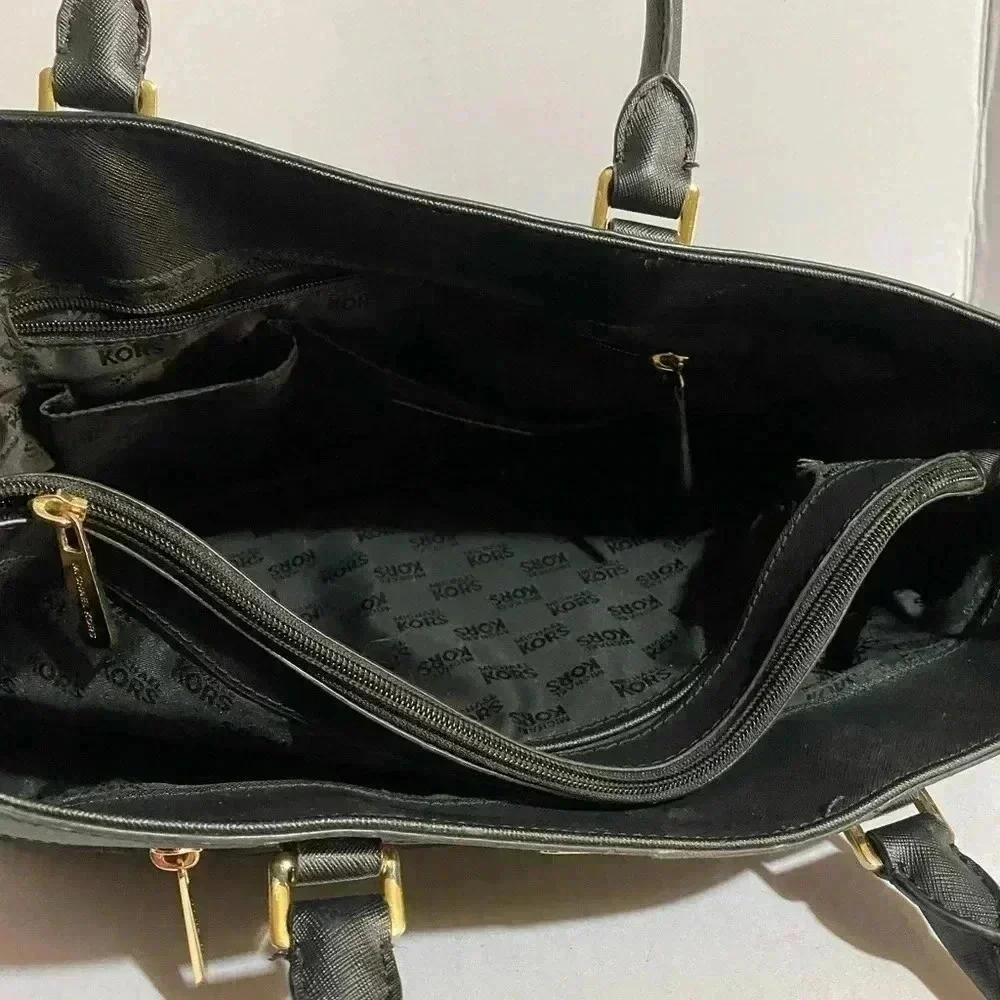 Michael kors Black nylon & saffiano leather satchel bag